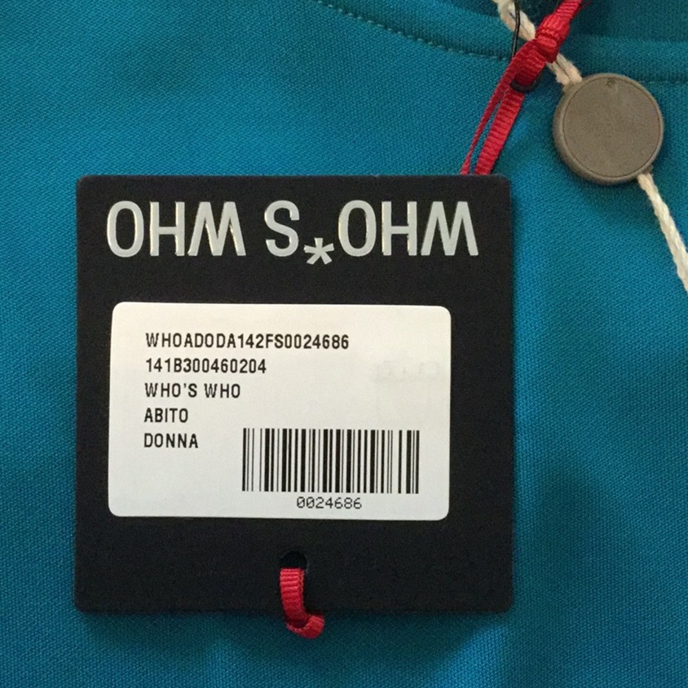 Dress made in Italy, teal color - Picture 6 of 8